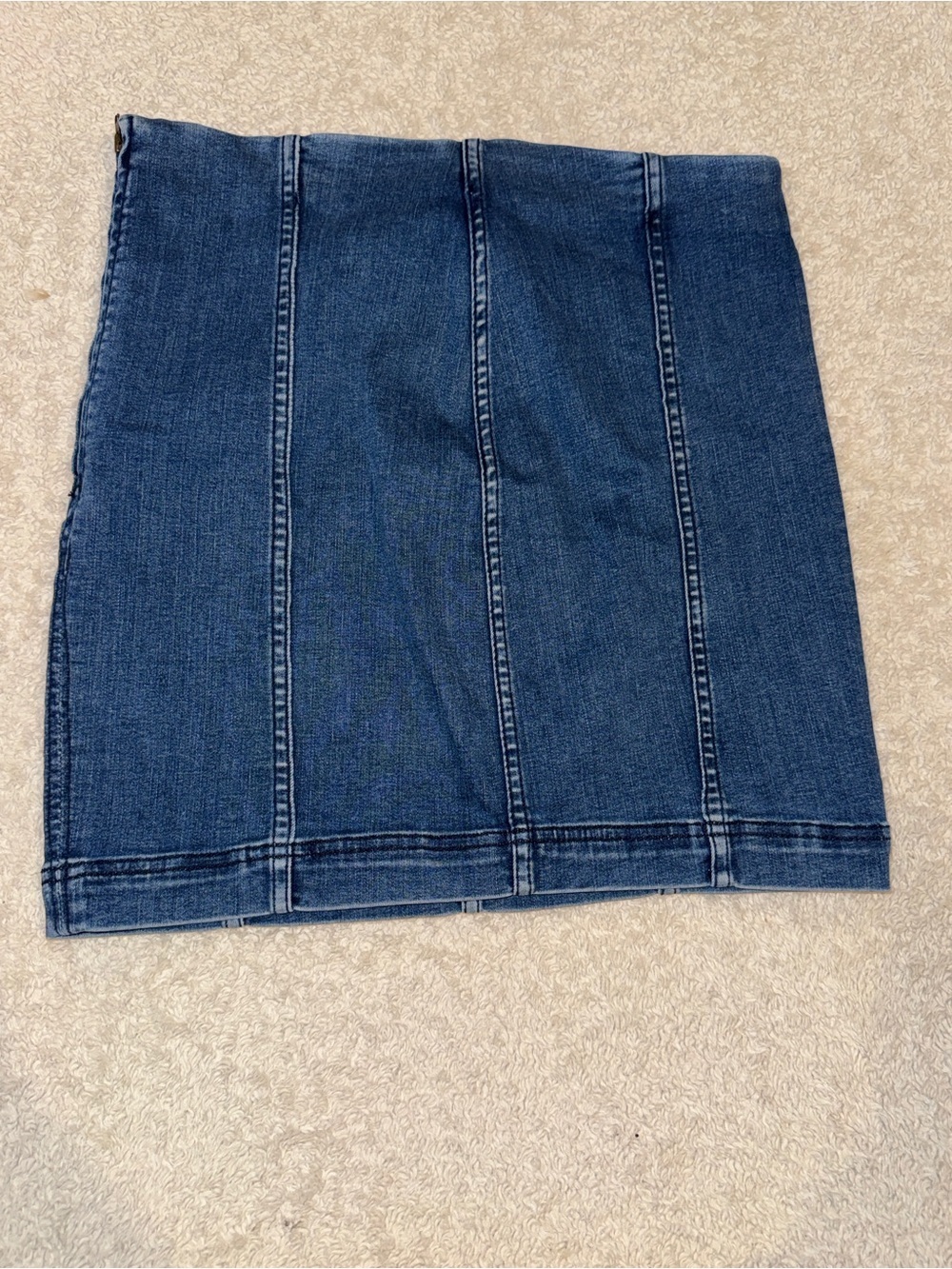 Free People Classic Dark Blue Denim Mini Skirt - Women's